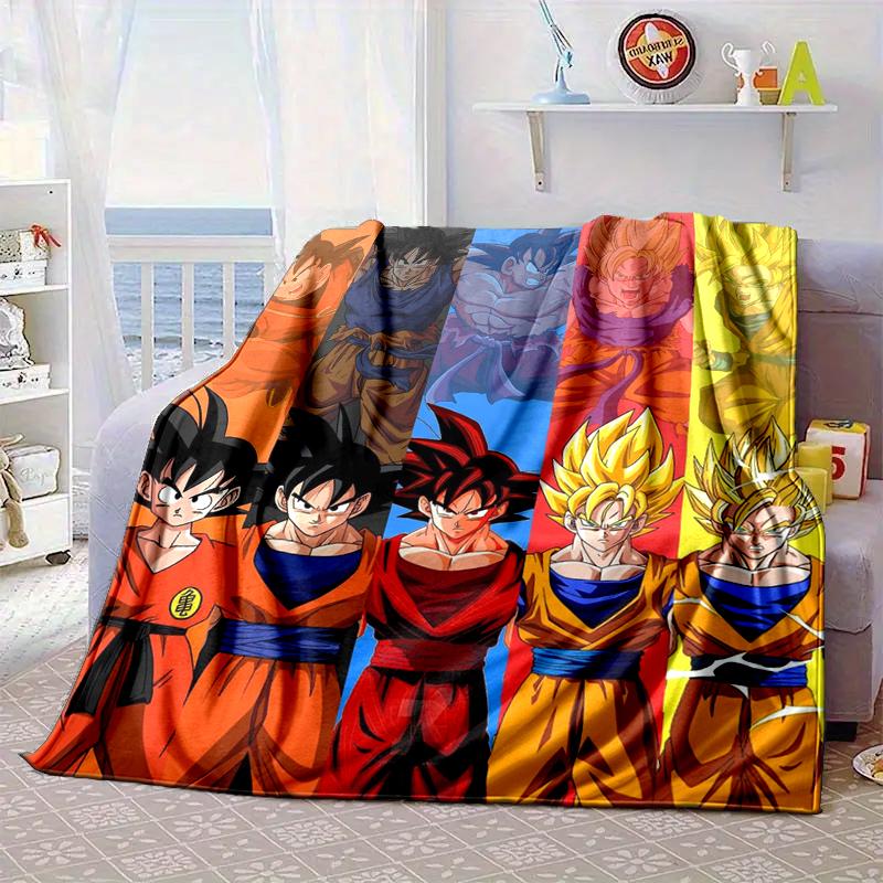 Goku Anime Blanket Flannel Blanket for bed, sofa, Camping, Hiking, Picnic Essentials, gift for family Fan gifts
