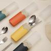 Portable Stainless Steel Korean Cutlery Set: Spoon, Fork & Chopsticks for Students, Kids, Business, or Camping.