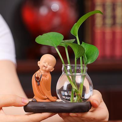 1PC Büro Hydrokultur Vase Pflanze Blumentopf Blume Anordnung Wenig Mönch Glas Vase Hause Nette