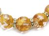[Seki-Kira] 16mm Gold Rondelle Prayer Beads Bracelet with Gold Carved Five-Prong Emperor Dragon Crystal Power Stone [b337]