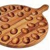 Plat à œufs mimosa en bois 24 trous Poignée double face Plateau de service pour œufs pour cuisine 42x31x1.5cm