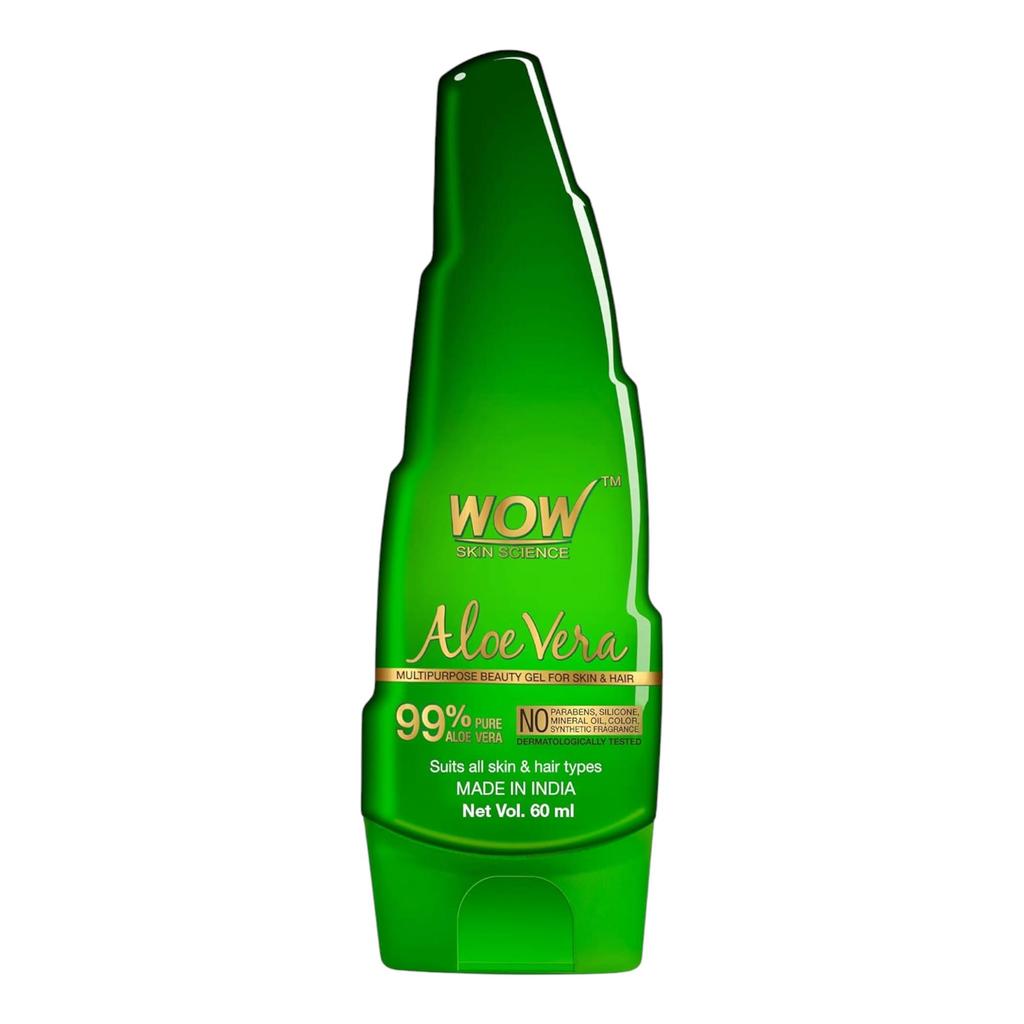 WOW Skin Science Aloe Vera Multipurpose Beauty Gel for Skin and Hair 60 Ml Daily Moisturizer