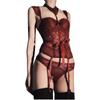 Seduction Lace Bra Panty Set With Built In Garters Bras & Bra Sets