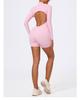 Xiga European & American Style Half-Zip Cutout Back Peach Butt Long Sleeve Yoga Jumpsuit LT05