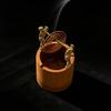 Bamboo Incense Burner Metal Coil Incense Holder with Ash Catcher for Home Office Yoga Meditation