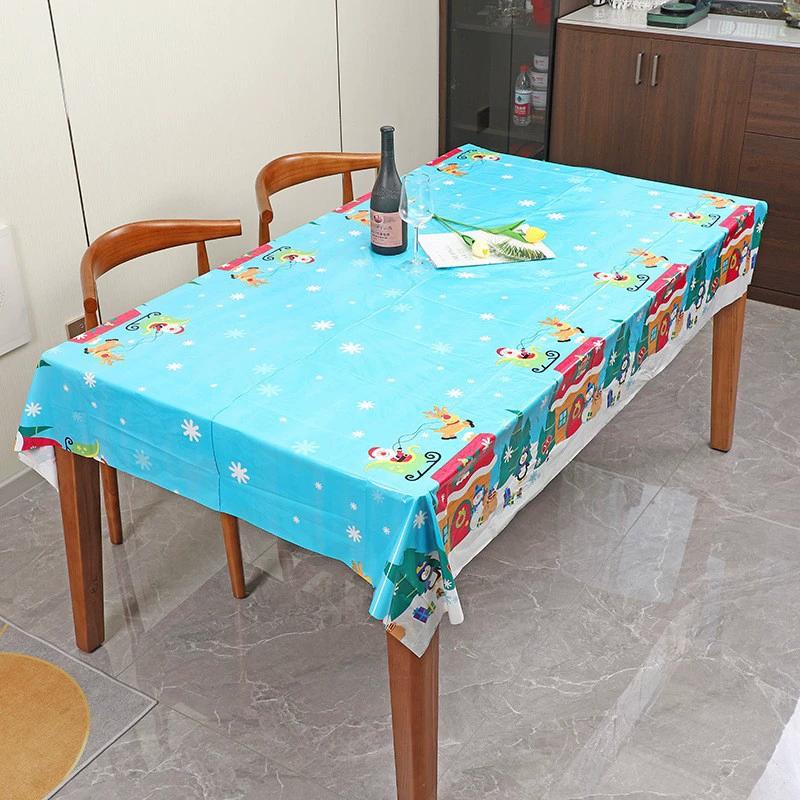 1pcs Creative Rainbow Style Disposable PE Tablecloth Simple Kitchen Party Decoration Waterproof Thickened Table Cloth