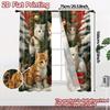 2D Flat Printing  JIT 2pcs   Curtains (Without Rod) Festive Feline Forest Chic Curtain Fabric Versatile Durable Polyester Curtains