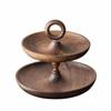 Tiered Serving Tray Food-Grade Multi-Tier Walnut Wood Stand Robust