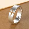 New Simple And Creative Geometric Female 925 Sterling Silver Jewelry Temperament Brushed Hollow Cross Opening Rings TYB513