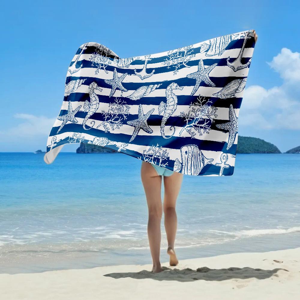 Serviette de plage protection solaire serviette de sport séchage rapide serviette de bain absorption d'eau