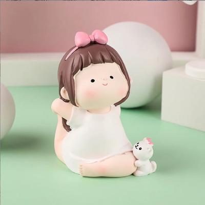 Cartoon Cute Yoga Little Cute Girl Sports Girl Car Ornament Birthday Cake Baking Decorations Student Gifts