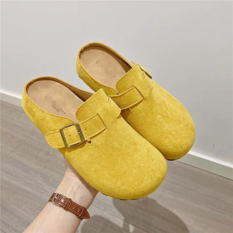 Soft-soled women's thick-soled slippers are worn outside the autumn new lazy people with one foot pedal of Boken bag head and half slippers.