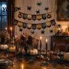 Realistic Haunted House Accents Happy Halloween Banner, Cloth Garland Horror Ghost Bat Spider Web Flags Scary Theme Party Props Honeycomb Ball