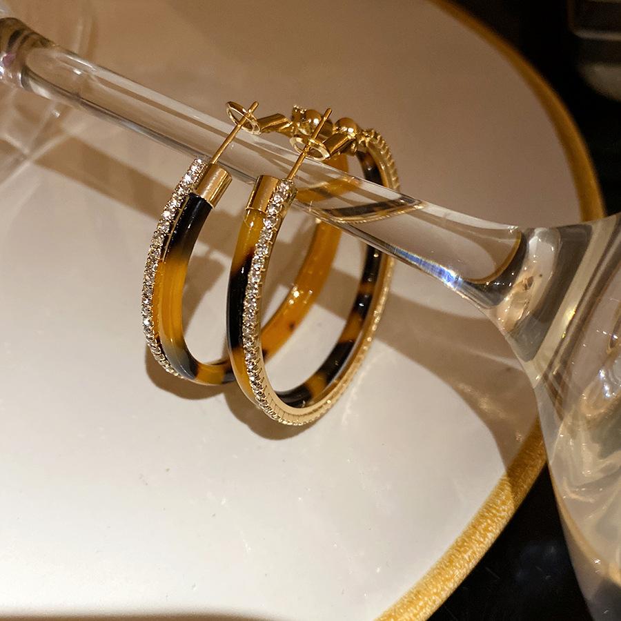 Silver needle plate round zircon earrings Maillard retro exquisite fashion temperament earrings niche high-end earrings