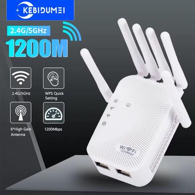 Amplificatore WiFi 2.4G/5G Ripetitore Dual Band Estensore di Portata Segnale Wireless 1200Mbps Amplificatore di Segnale di Rete a Lunga Portata Per Casa