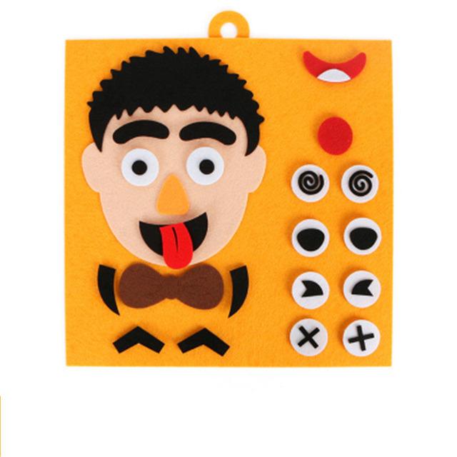 Sticker Facial Emotions Expression Changing Game Felt Human Face Puzzle Facematch Puzle for Kids Education Learning DIY Children 2 3 4 Years