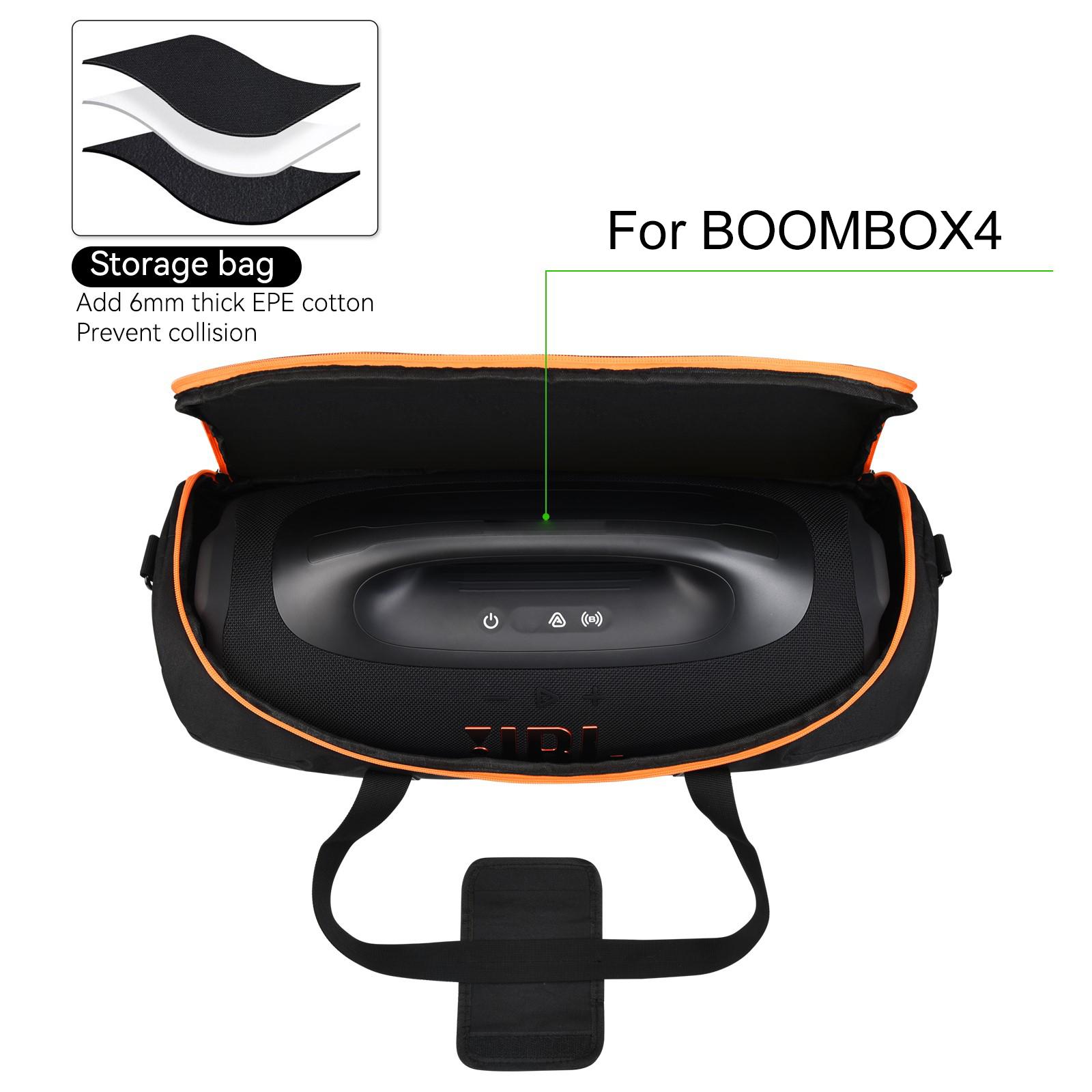 Custodia per Altoparlante JBL Boombox 4 Borsa a Spalla Portatile con Tracolla Staccabile Poliestere Rivestimento in Cotone PE Borsa da Trasporto nero