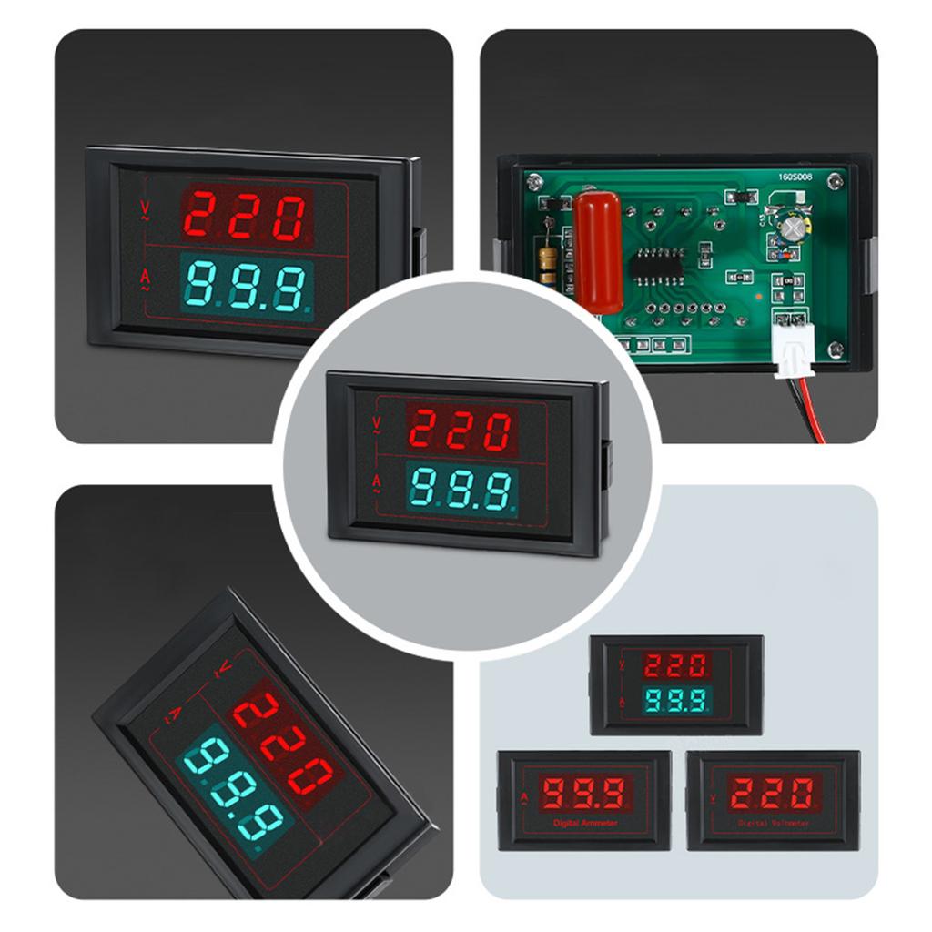 Digitales Spannungs-Strom-Messgerät für Ingenieure & Elektriker Genaue Messung mit LED-Anzeige Messbereich 50-500V/0-100A