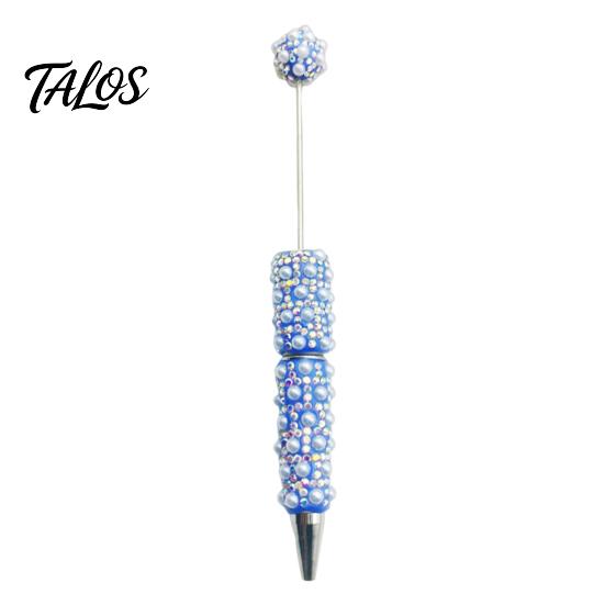Faux Pearl Decorated Pen DIY Beadable Pen, Rhinestone Ballpoint Fancy Glitter Creative for Crafting, Student Stationery Office Writing Tools Crafts