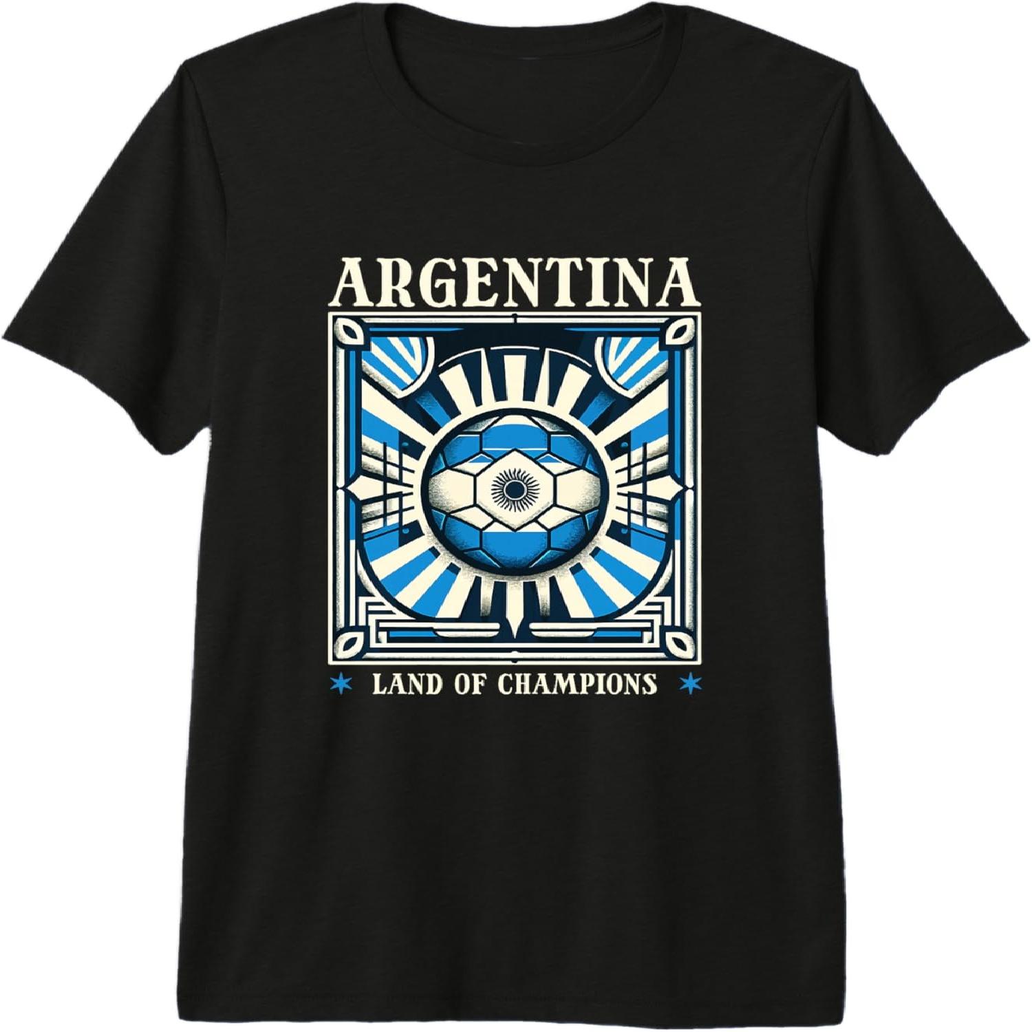 

Argentina Land of Champions Football Pride Soccer Sports Premium Tri-Blend T-Shirt S разноцветный
