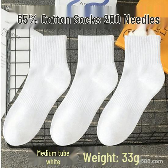 Men's Four Seasons Breathable Black, White, Grey Low-Cut Boat Socks, Anti-Odor, Mid-Calf, Disposable.