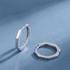 S925 Sterling Silver 2022 Autumn Geometric Octagonal Earrings for Women - Trendy and Versatile Ear Stud Accessories