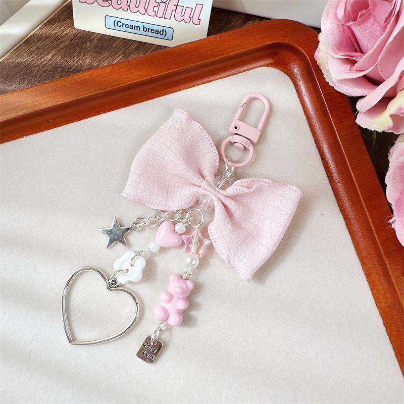 

Милый Сладкий Бантик Медведь Сердце Брелок Подвески Звезда Шарм Цепочка для Телефона Украшение для Рюкзака Брелок Девичий Аксессуар Подвески-Украшения Подарки розовый