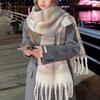 40*220Cm Winter Warm Scarf Women Thick Shawl Wraps Tassel Hijab Stoles Foulard Femme Pashmina Cashmere