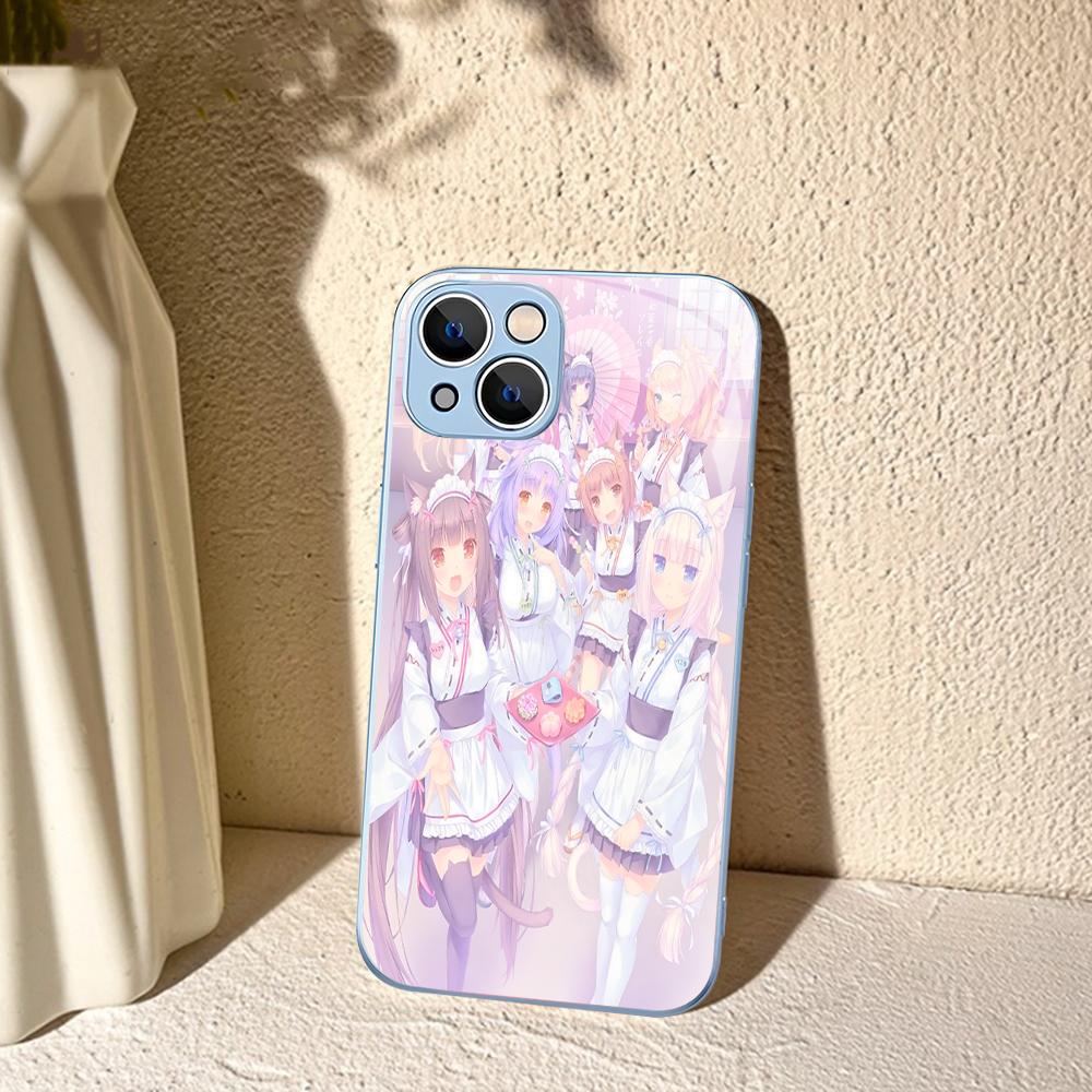 Nekopara Chocola Vanilla Phone Case For iPhone 14 13 12 Mini 11 Pro XS Max X XR 14 Plus Tempered Glass Cover
