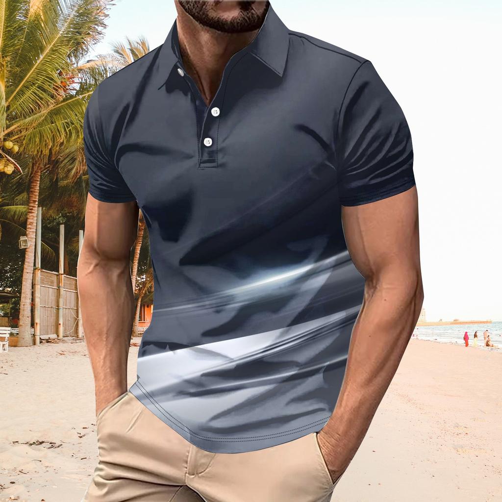 Men's Summer Leisure Culture Breathable Short Sleeved Shirt Top