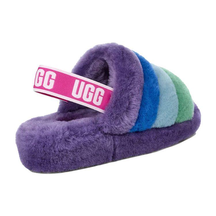 UGG Fluff Yeah Slide Sheepskin Fashion Sandals Rainbow Women sandals 1097169-PRPR