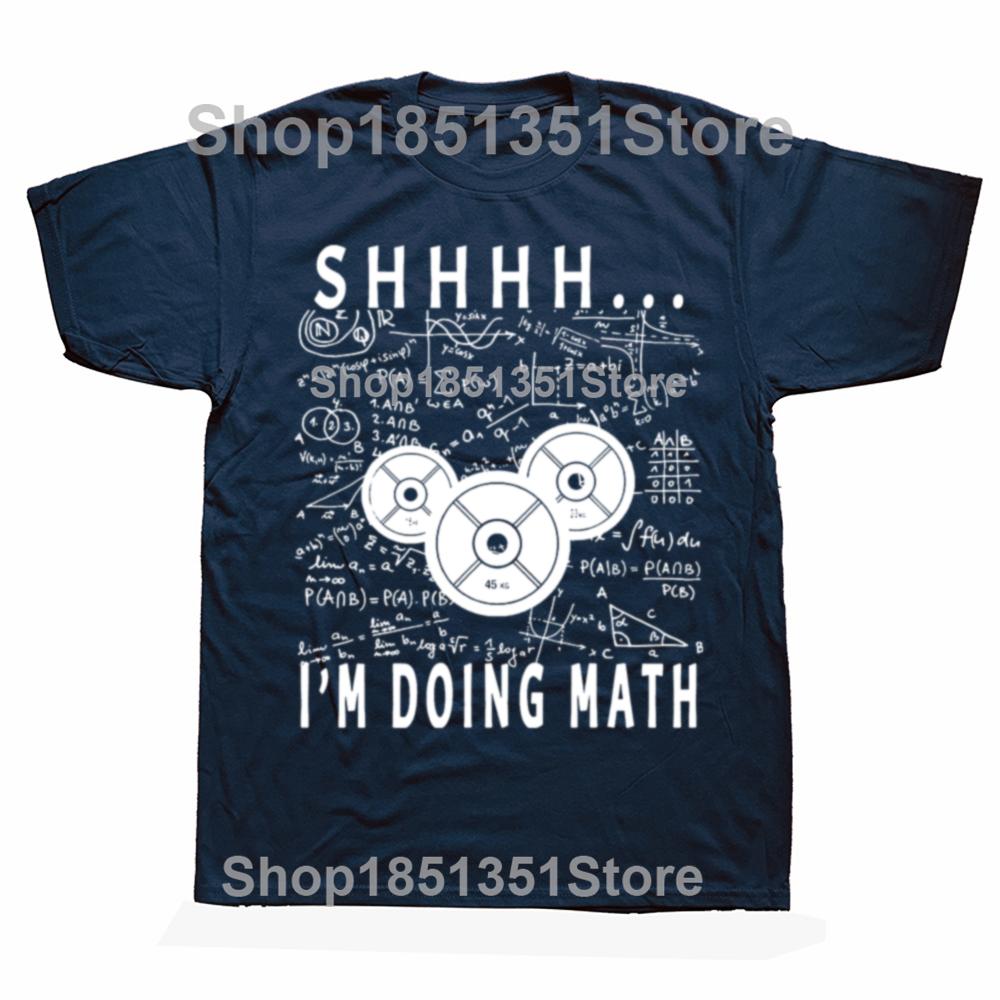 Shhh Im Doing Math Weight Lifting for Gym Workout Tee Tops Round Neck ShortSleeve Fashion Tshirt Clothing Casual Tshirts S