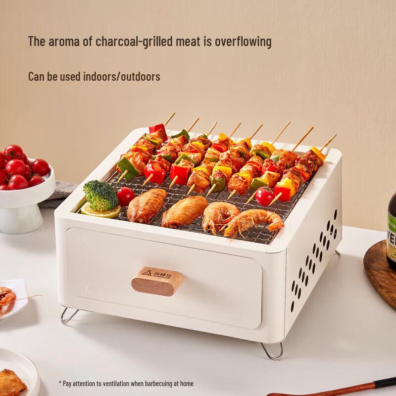 Portable Outdoor Charcoal BBQ Grill & Tea Stove
