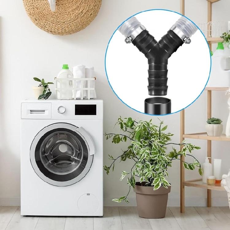 Multipurpose Simultaneous Appliance Drain Adapter Y Shaped Connector ABS Texture Suitable for Pipes Easy Installation