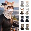 Cycling Face Mask 3D Animal with Ears, Breathable Ice Silk Balaclava for Moisture Wicking Spring Summer, Quick Drying UV Protection Full Cover