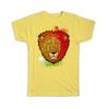 Geschenk-T-Shirt : Löwe Bunte Tribale Wildtiere Tierwelt Fauna Safari Arten