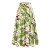 Women's Ruffled Spring Casual Long Skirt Plain Color Skirt Retro Pleated Skirt