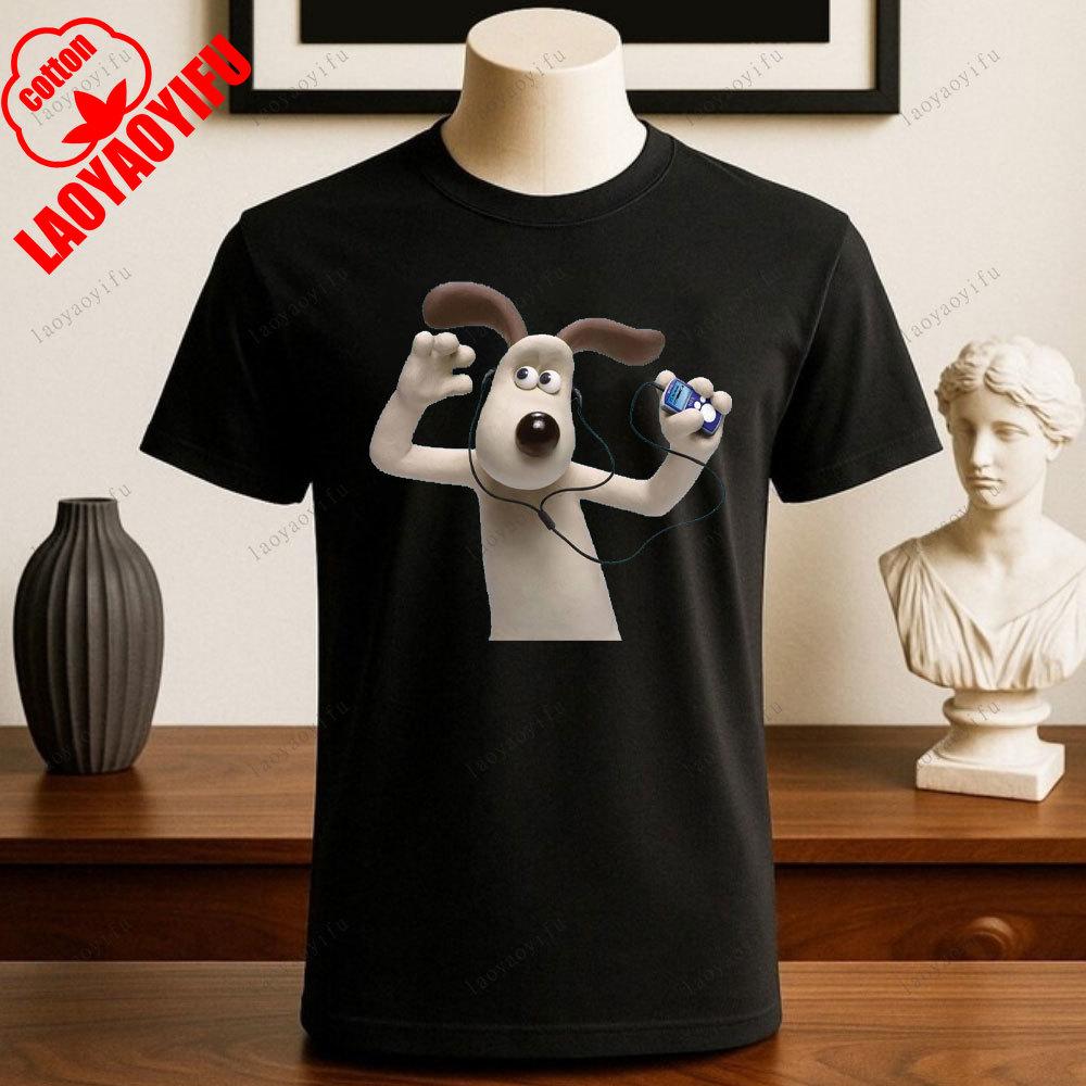 Wallace und Gromit Bedruckte T-Shirt Tops Cartoon und Anime Bedrucktes T-Shirt Unisex Bedruckte T-Shirt Tops Vintage Mode Streetwear