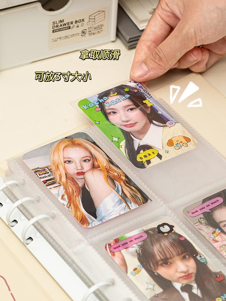 Cute Korean Style Dog Party Photo Album, A5 4-Pocket Storage Binder for 3" Polaroid & K-POP Photocards Idol Collecting Book