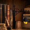 Vintage Style Book Light Lantern/Ghost Bookshelf Light, Metal Desk Lamp with Warm Lighting, Reading Retro for Lovers & Library Study Room Accent