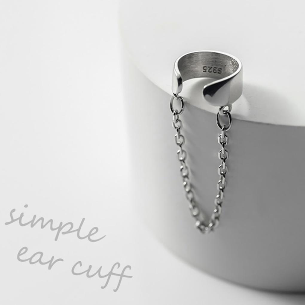 Women's Naples Silver Chain Ear Cuff, 925 Plated, Individual