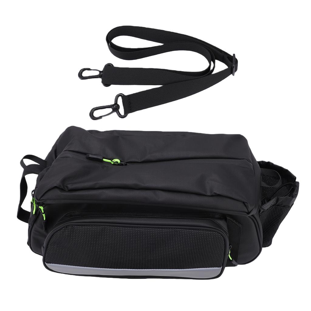 Bike Rack Bag Large Capacity 12L 3 in 1 Rack Shoulder Handbag with All Around Reflective Design for Cycling