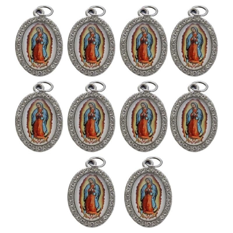 10Pcs Oval Shaped Figure Metal Rhinestones Pendant Charm for Chokers Necklaces Keychains DIY Jewelry Making