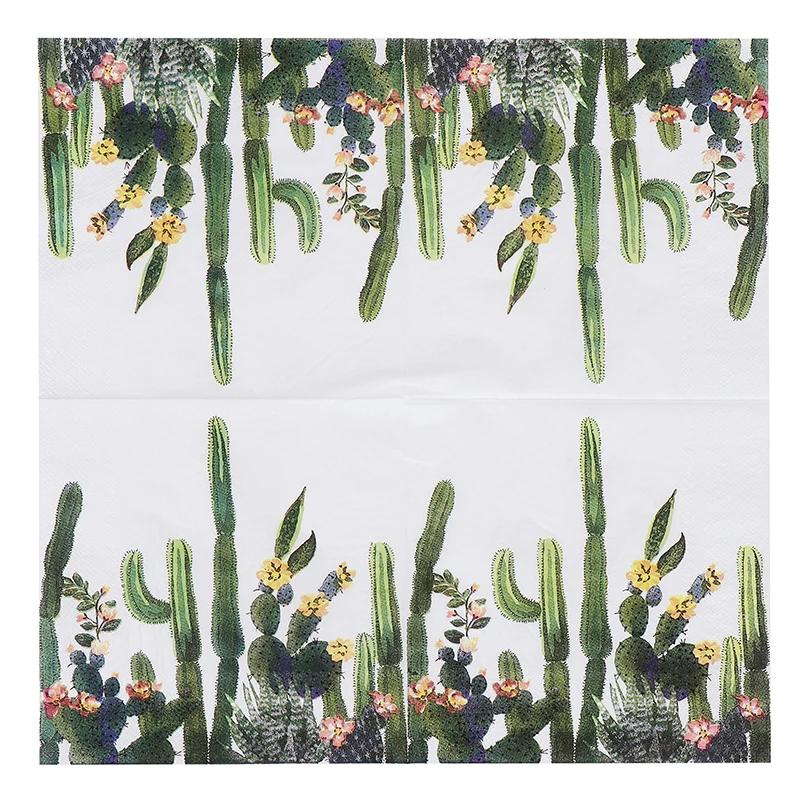 

20 шт./упак. 33*33 см 2-слойные одноразовые салфетки для вечеринок с рисунком зеленых растений