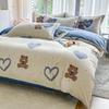 Cartoon Cotton Brushed Bedding Set - Cute 3-Piece for Kids & Students