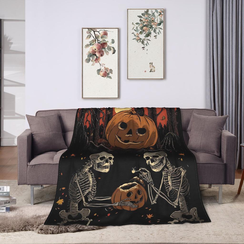Soft BlanketsChildren Decorative Halloween Throw Blanket Flannel Bedspread For Couch Chair Sofa Bed Funny Sofa Bed Cover