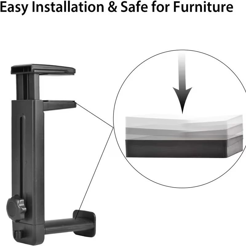 Headphone Stand Organizers Rotatable Extendable Under Desk Clamp Mount Support