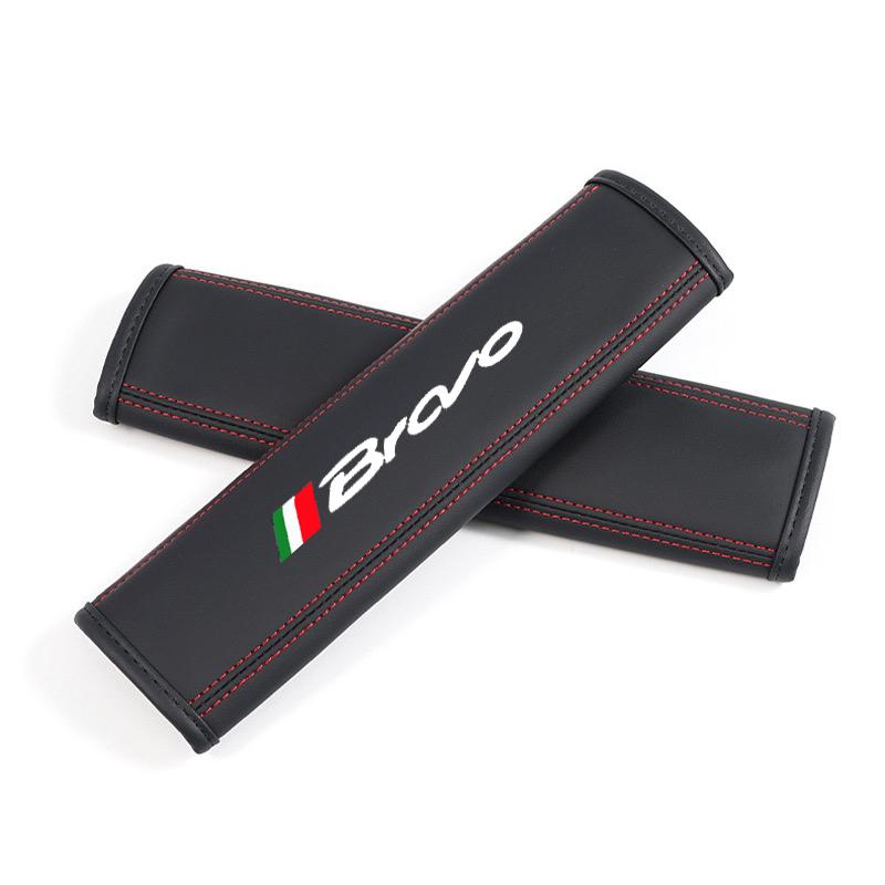 

Car Seat Belt Nappa Leather Safety Belt Shoulder Covers For Fiat Bravo Punto Ducato Iveco Stilo Panda Doblo Car Accessories чёрный