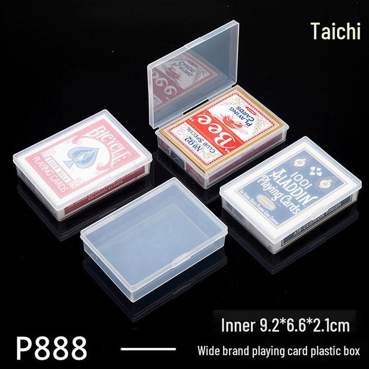 PP Plastic Semi-Transparent Rectangular Storage Box for Card Decks - Small, White