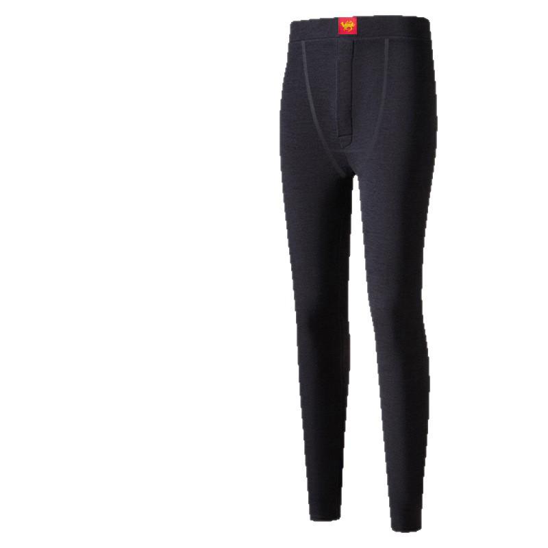 Men's Gray Thermal Camel Hair Leggings with Fleece Lining - Thick, High Elasticity, Tight-fitting, Warm Winter Cotton Pants